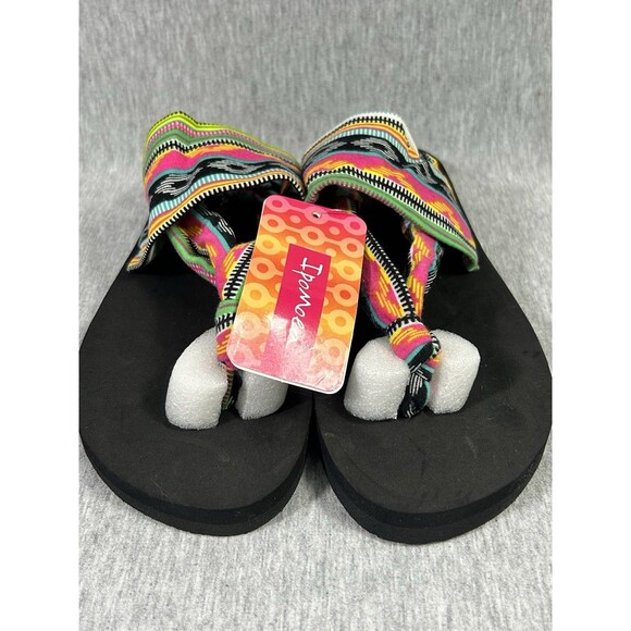 Ipomoea Women Yoga Flip Flops Stretch Shoes Walking Sling/40/US 9/Multicolored - Picture 2 of 9